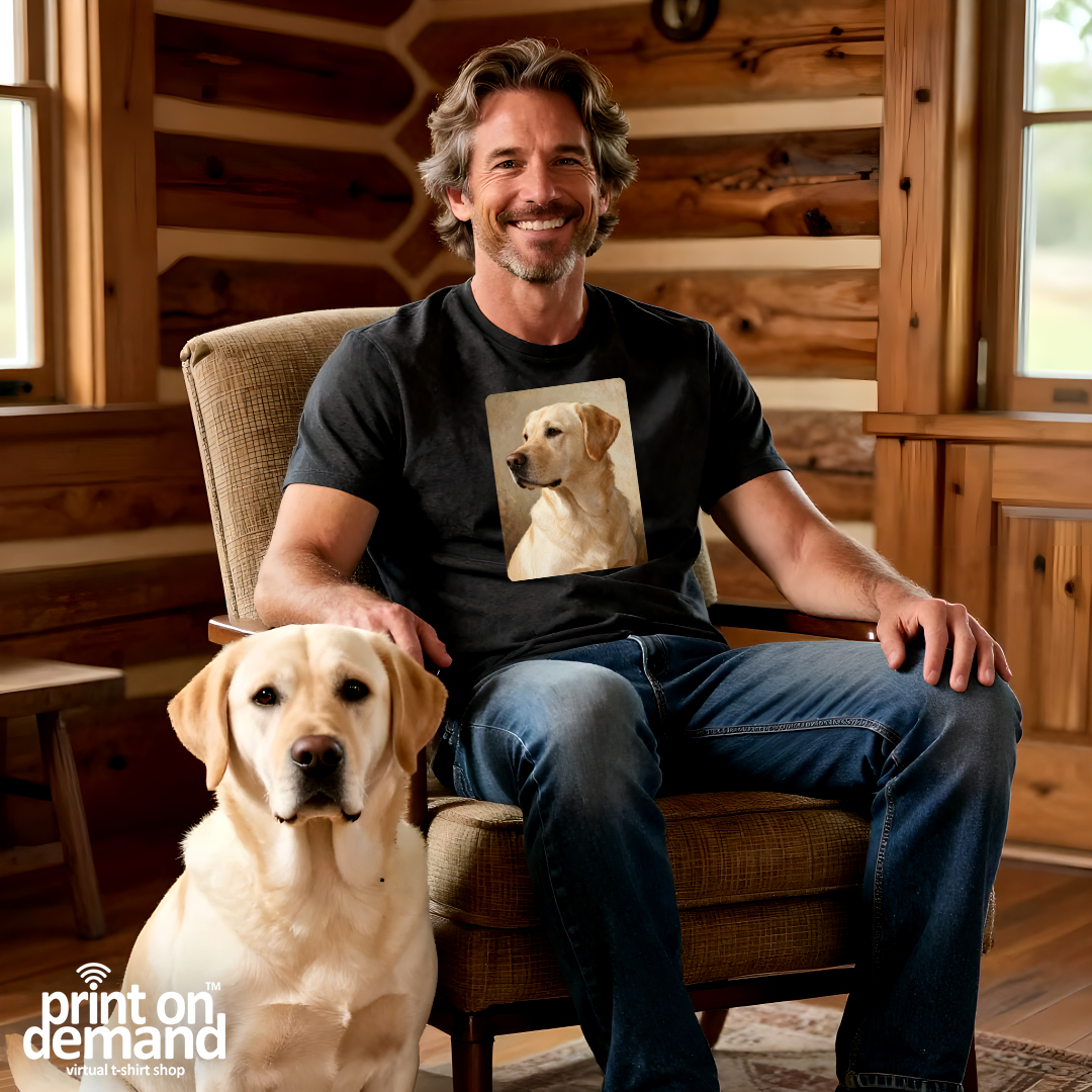 Custom AI pet portrait transformed from a real pet photo